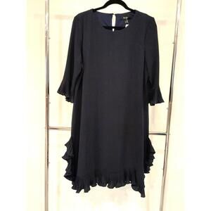 MSK Women's Navy Blue Dress with Ruffled Hem